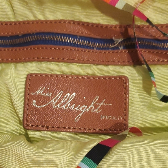 Anthropologie Miss Albright Blue and Tan Woven Tote Bag - Picture 2 of 8